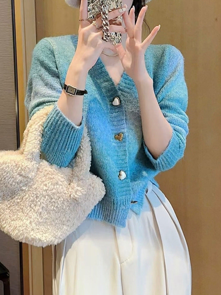 Niche Knitted Cardigan Outerwear Top