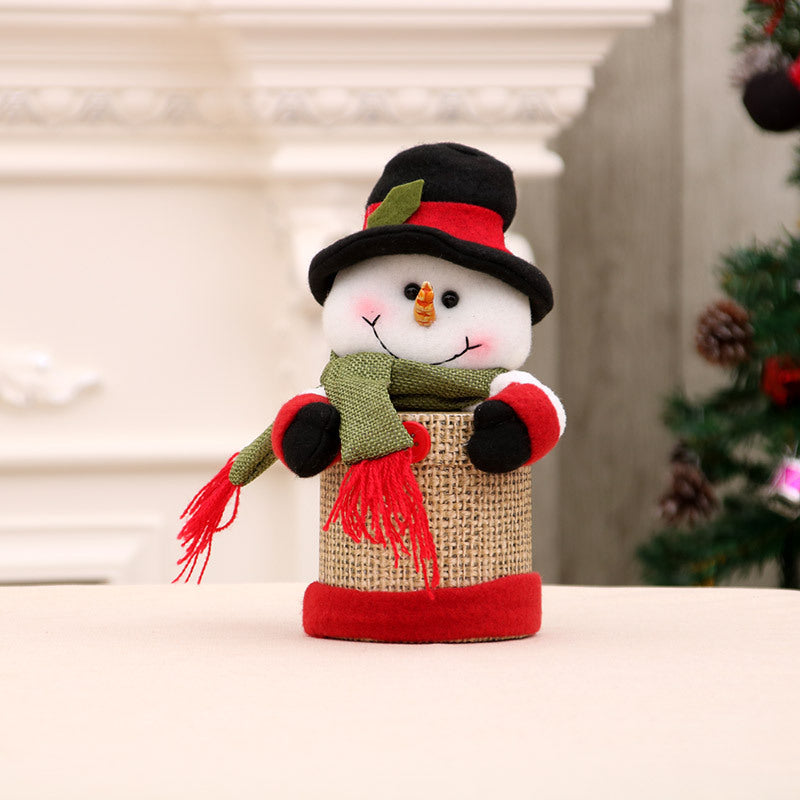 Christmas Supplies Linen Gift Jar Ornament Gift Box Christmas Candy Box