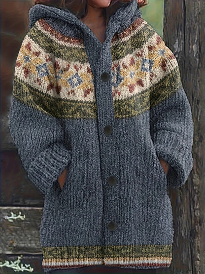 Printing Casual Hooded Outerwear For Women