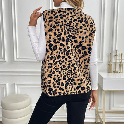Leopard Print Cardigan Outerwear Top