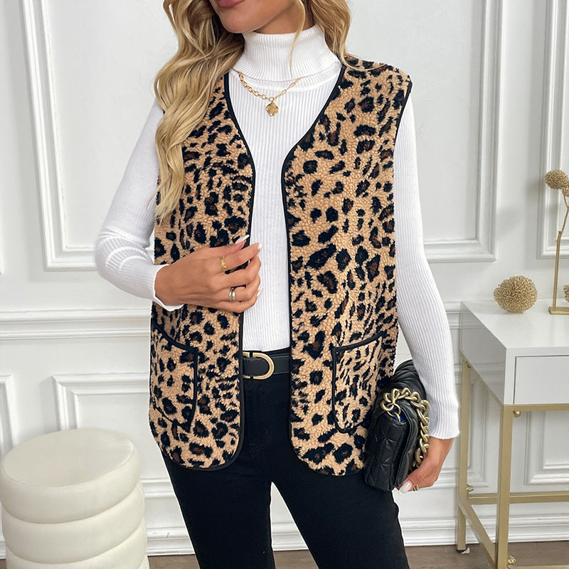 Leopard Print Cardigan Outerwear Top