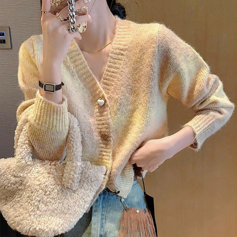 Niche Knitted Cardigan Outerwear Top