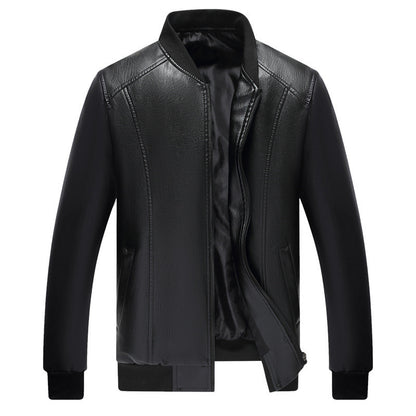 Men's Leather Jackets Spring And Autumn Plus Cashmere Men's Loose