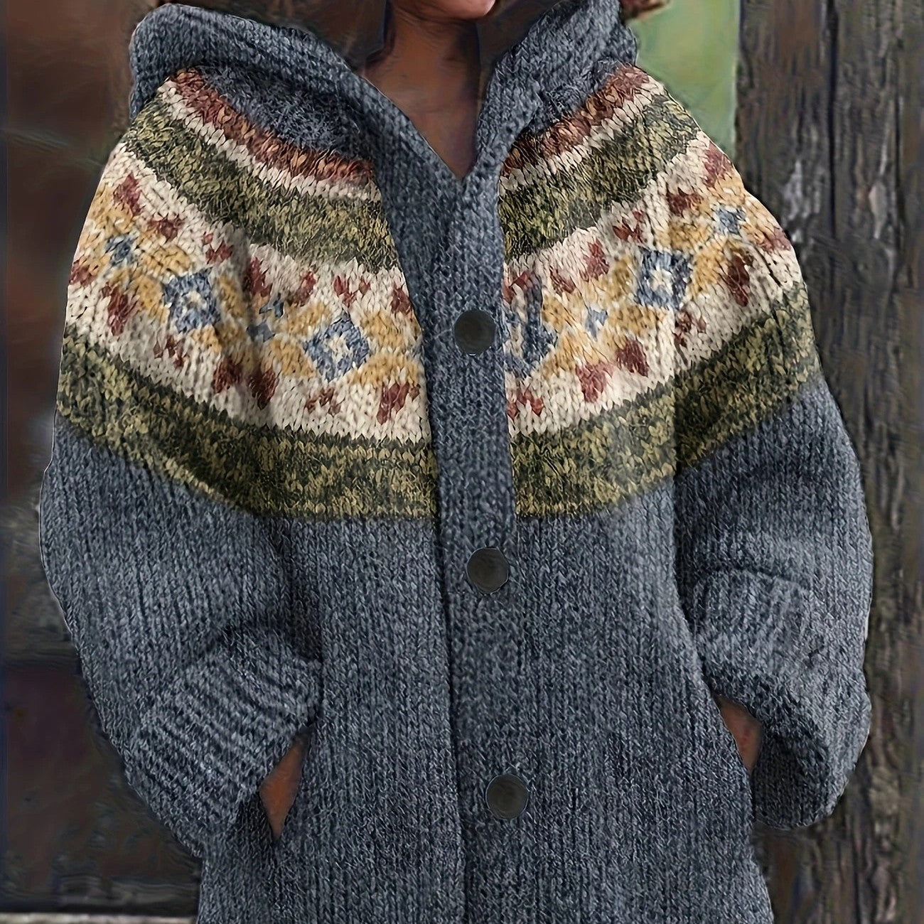 Printing Casual Hooded Outerwear For Women