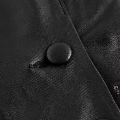 Leather Suit Collar Short Shipment Button Vest