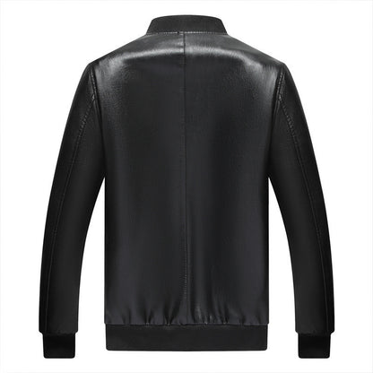 Men's Leather Jackets Spring And Autumn Plus Cashmere Men's Loose
