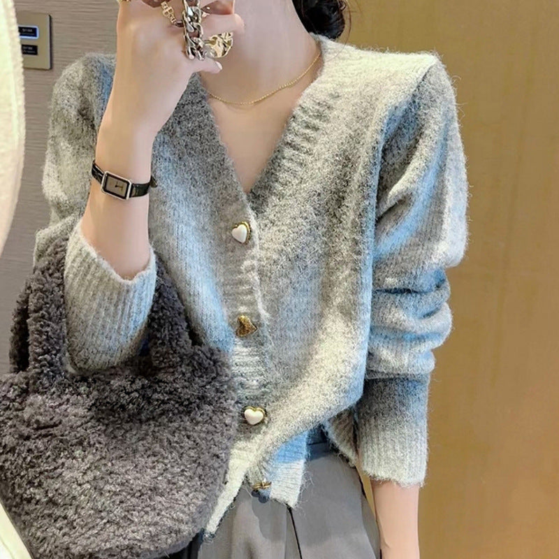Niche Knitted Cardigan Outerwear Top